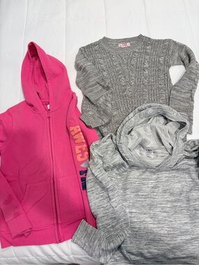 Justice Hoodie, Pink Angel Sweater & Athletic Works Hoodie Bundle 10/12